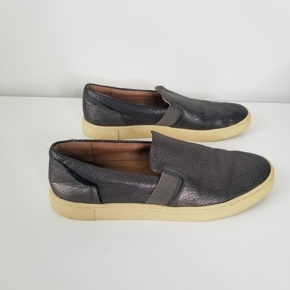 Frye Ivy Leather Slip on Sneaker Metallic Gray Pewter Size 9M - Picture 5 of 10